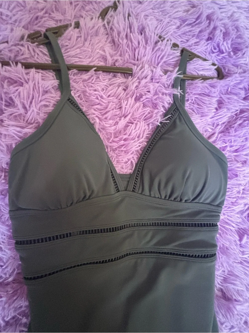 Kona Sol Black One-Piece Swimsuit with Cutout Trim